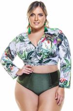 Calcinha Alta Plus Size Estilo Hot Pant Croco