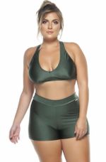 Short Plus Size Com Cinto Croco