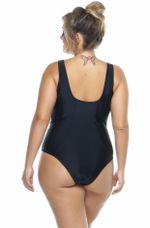 Maiô Plus Size Busto Transpassado Duplo Preto, Croco, Galáxia