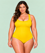Maiô Plus Size Para Hidroginástica, Amarelo