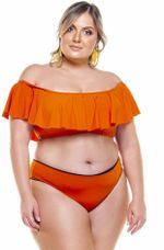 Calcinha Plus Size Reversível Preto E Açafrão