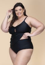 Blusa Tankini Plus Size Com Regulagem Nas Alças, Preto - PROMO