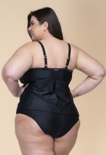 Blusa Tankini Plus Size Com Regulagem Nas Alças, Preto - PROMO