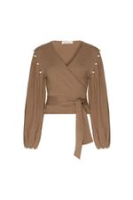 Cachcouer Tricot Aysel Bordado Pérolas Grandes