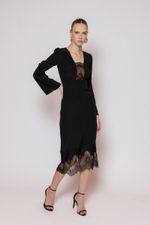 Vestido Midi Decote Profundo Adelia Crepe