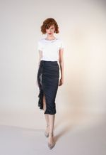 Saia Midi Drapeada Jersey Gin Fizz
