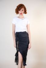 Saia Midi Drapeada Jersey Gin Fizz