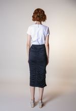 Saia Midi Drapeada Jersey Gin Fizz