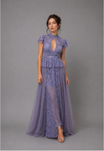 Vestido Longo Tule e Renda
