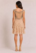 Vestido bordado busto sem mang
