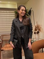 BLAZER  FORRADO MALU - Risca Preto