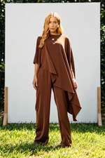 CALÇA RETA JU - Marrom  Cappuccino