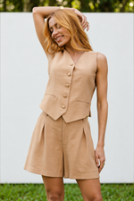 SHORT AURORA - Bege Camel