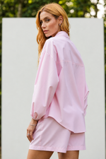 CAMISA BUFANTE MILA - Listra rosa