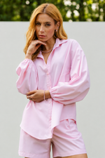 CAMISA BUFANTE MILA - Listra rosa