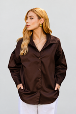 CAMISA COM RECORTES DEIA - Marrom espresso