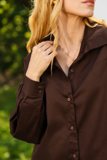 CAMISA COM RECORTES DEIA - Marrom espresso