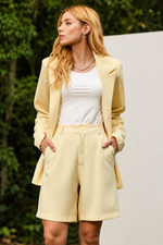 CONJUNTO CLOE - Amarelo manteiga (Blazer e Bermuda)