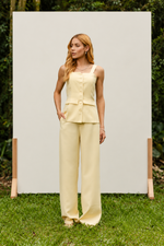 CONJUNTO CLOE - Amarelo manteiga (Blusa e Calça)