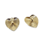 Brinco Pressão Coração Textura Dourado