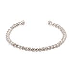 Bracelete Slim Torcido Prateado