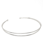 Choker Slim Dupla Prateado