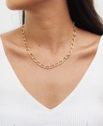 Colar Elos Fecho Bóia Dourado