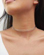 Choker Slim Dupla Prateado