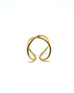 Anel Elipse X Dourado