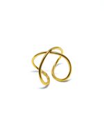 Anel Elipse X Dourado