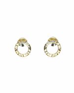 Brinco Mini Círculo Martelado Dourado