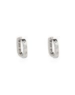 Brinco Argola Retangular Prateada P, M ou G