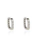 Brinco Argola Retangular Prateada P, M ou G