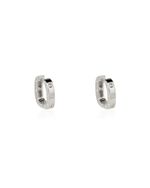 Brinco Argola Retangular Prateada P, M ou G