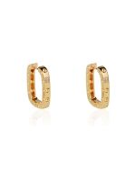 Brinco Argola Retangular Dourada P, M ou G