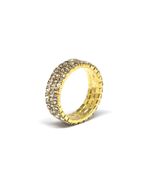 Anel Aliança 3 Fios Dourado