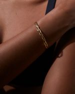 Bracelete Trança Dourado