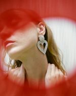 Brinco Maxi Heart Cristal 