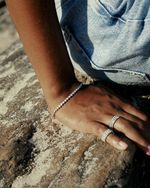 Pulseira Riviera Cravação Inglesa Prateada.