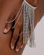 Hand Chain Franja Cristal 
