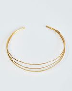 Choker 3 Fios Escovados Dourado