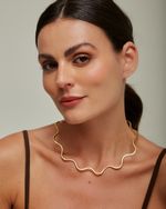 Choker Ondas Dourada