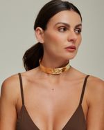 Maxi Choker Martelada Dourada