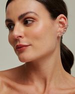 Brinco Ear Cuff Círculos Prateado