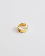 Anel Chapa Martelado Dourado