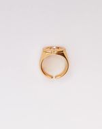Anel Olho Grego Com Mini Zircônia Dourado
