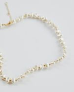 Colar Perola Resina E Bolinhas Dourado