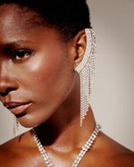 Brinco Ear Cuff Cristal Franja