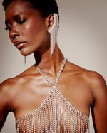 Brinco Ear Cuff Cristal Franja