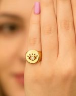 Anel Olho Grego Com Mini Zircônia Dourado